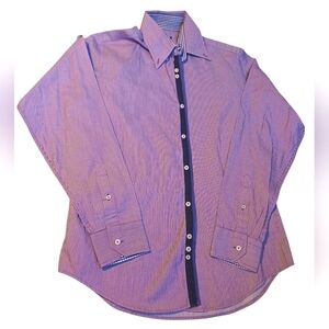 Zara Man Men's Purple Striped Slim Fit Button Down Shirt- Size Large EUC